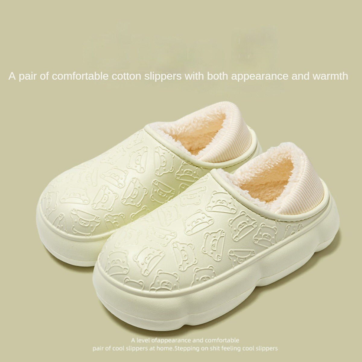 Waterproof Cotton Slippers Women's Winter Indoor Household Thick Bottom for Outdoors Couple Ankle Wrap Cotton Shoes