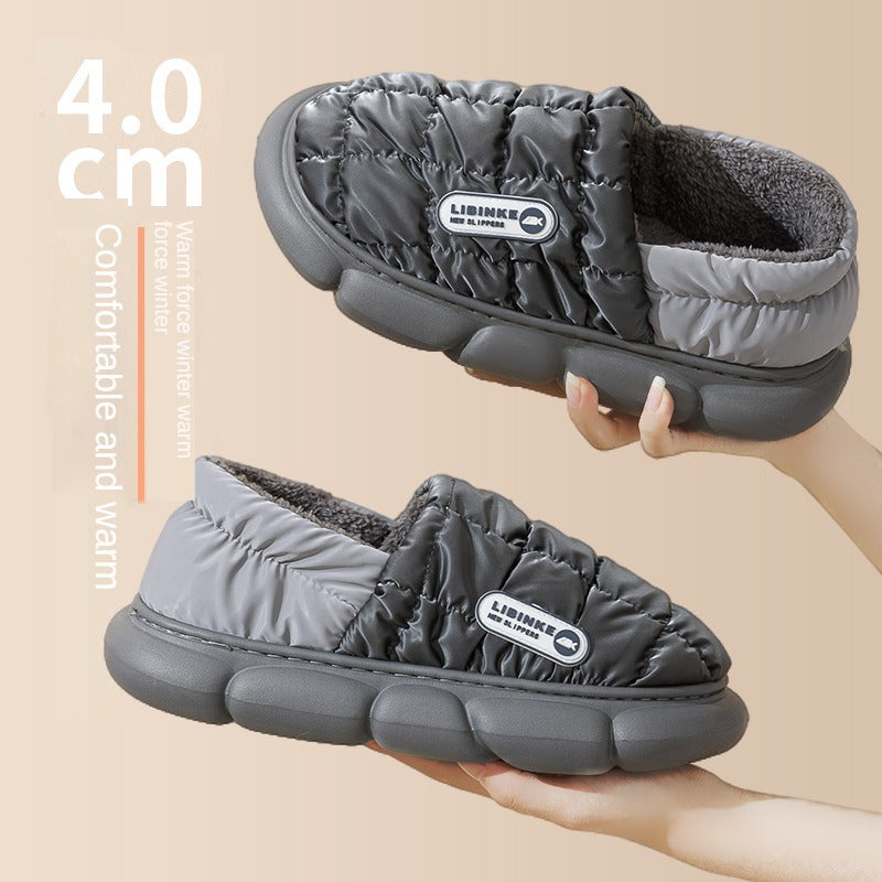 Cotton Slippers Women's Autumn and Winter Warmth Indoor Home Platform Outside Cotton Shoes