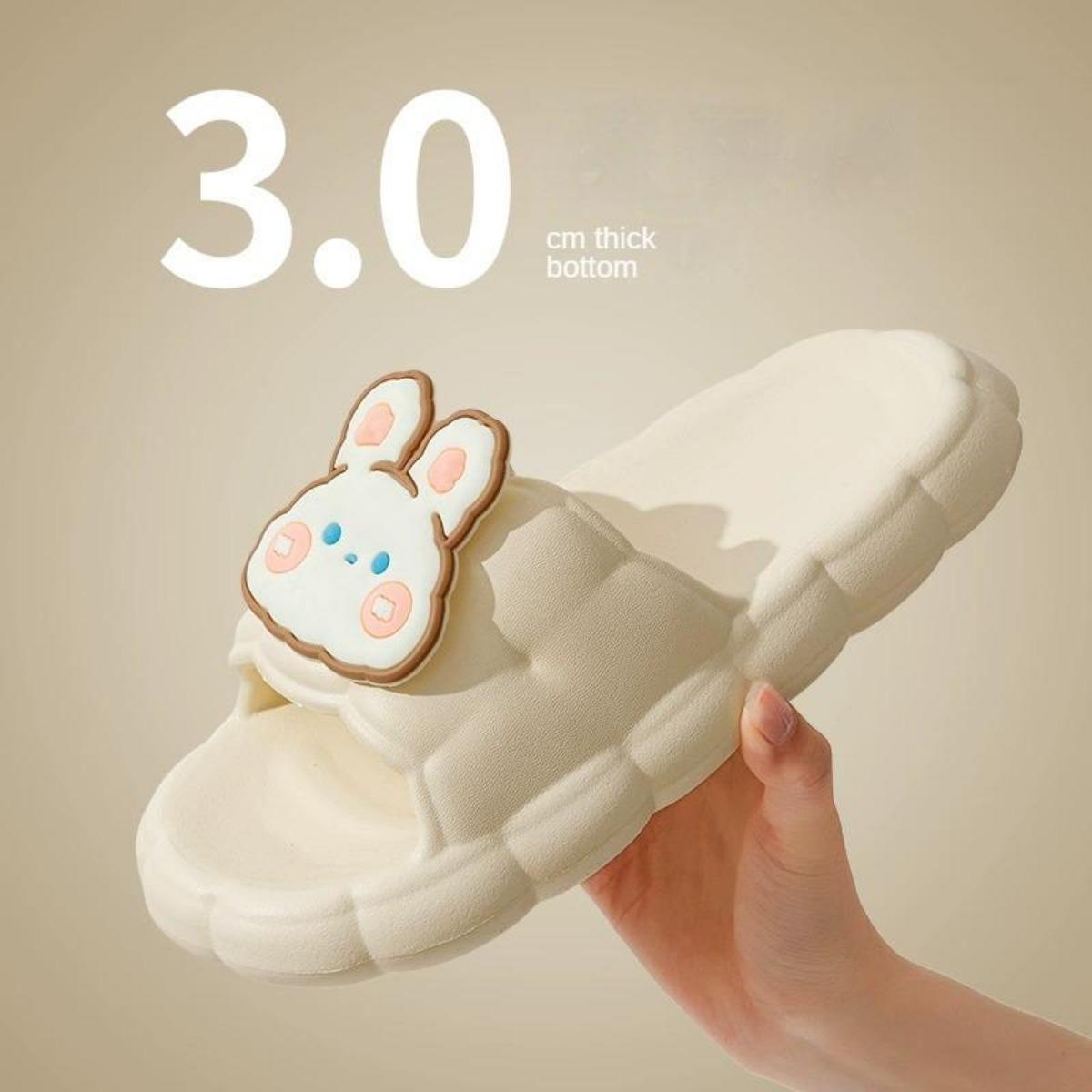 Women's Summer Indoor Home Bathroom Bath Non-Slip Cute Rabbit Shit Slippers Summer Outerwear