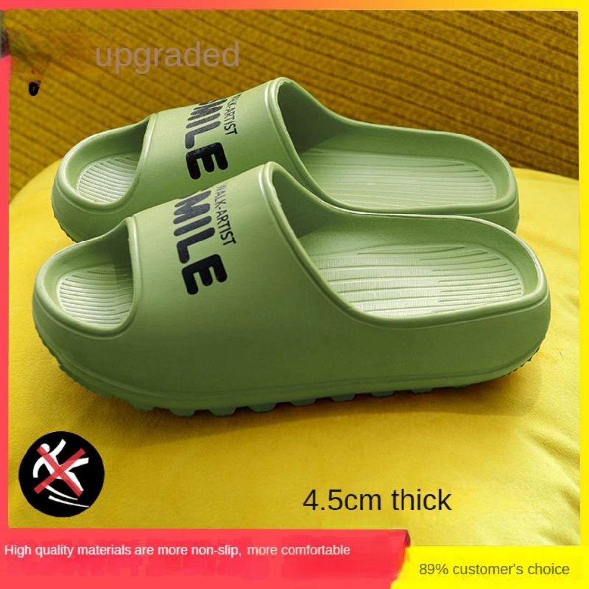 Super Thick Bottom Slippers for Women Summer Outdoor Wear Home Non-Slip Bathroom Home Soft Bottom Couple Slippers for Men Summer