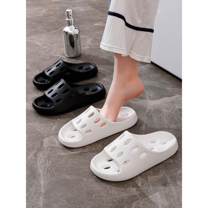 Bathroom Slippers for Women Summer Home Bath Leaking Quick-Drying Hollow Non-Slip Couple Indoor Home Slippers for Men