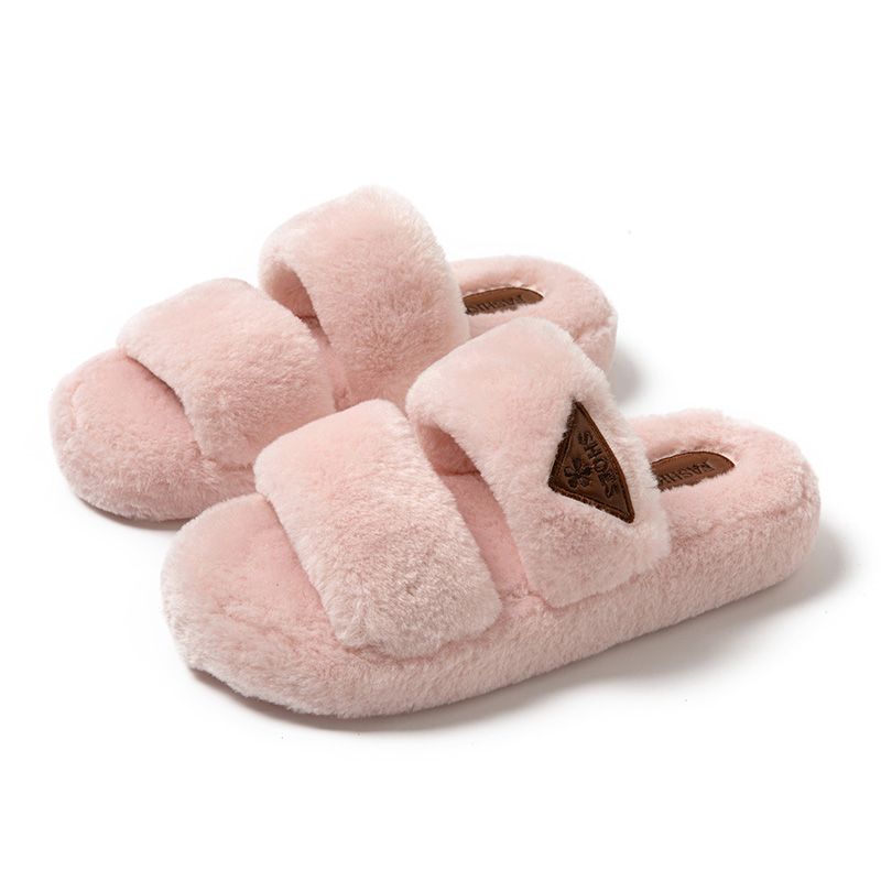 2023 New Women Plush Slippers for Outdoor Wear Korean Version Ins Shoes Autumn and Winter Indoor Plush Cotton Slippers for Women