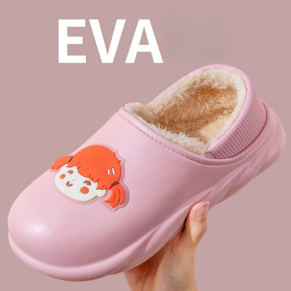 Waterproof Cotton Slippers Women's Autumn and Winter Bag Heel Home Indoor Non-Slip Warm Thick Bottom Furry Confinement Cotton-Padded Shoes Outer Wear