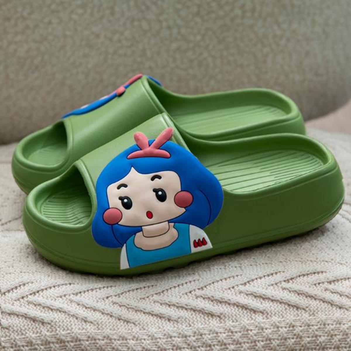 Platform Slippers Female Summer Outerwear Cute Indoor Home Bath Non-Slip Mute Cartoon Couples Sandals Men