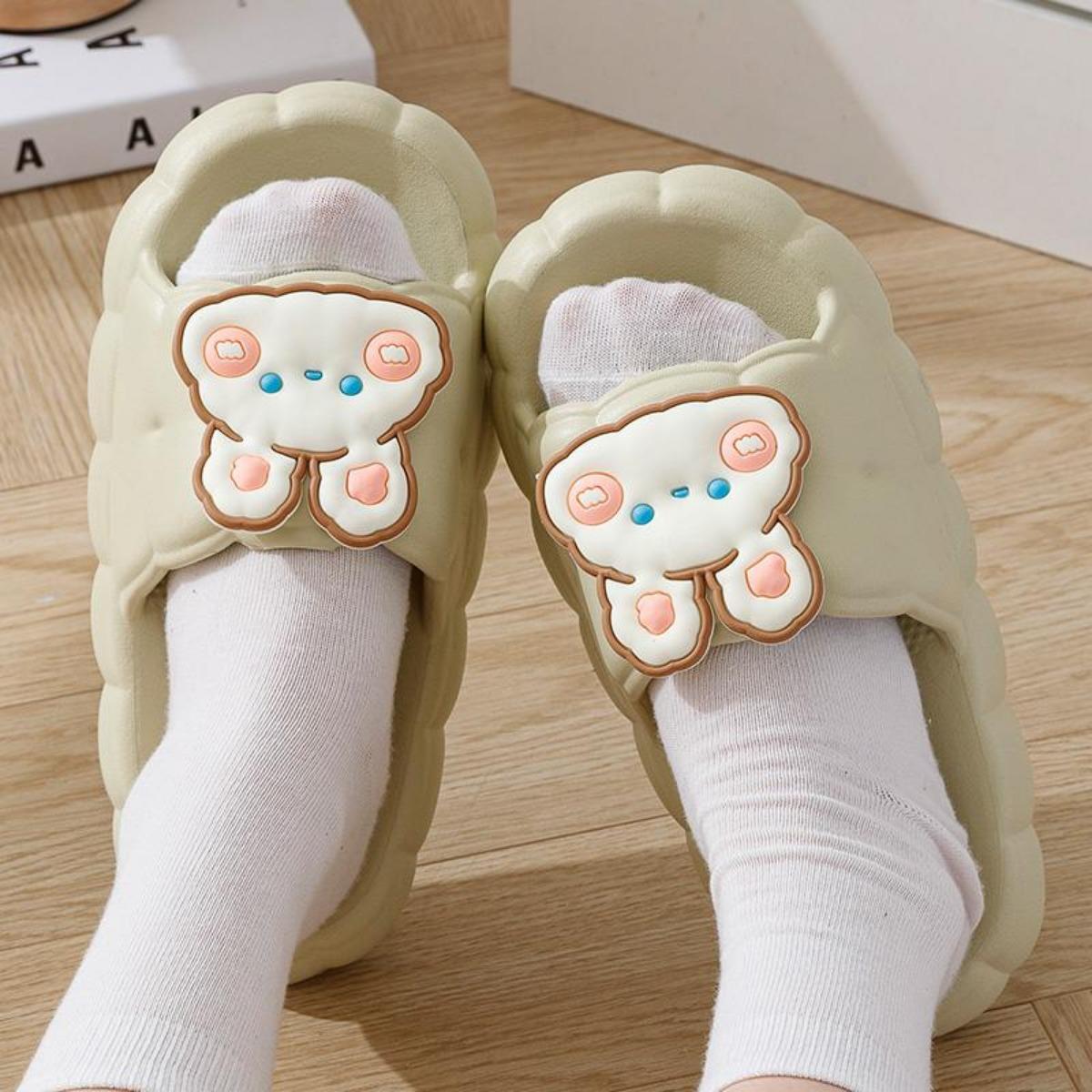 Women's Summer Indoor Home Bathroom Bath Non-Slip Cute Rabbit Shit Slippers Summer Outerwear