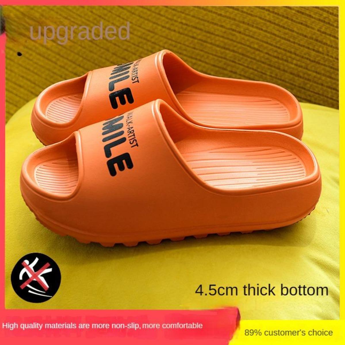 Super Thick Bottom Slippers for Women Summer Outdoor Wear Home Non-Slip Bathroom Home Soft Bottom Couple Slippers for Men Summer