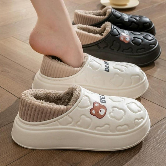 Waterproof Cotton Slippers for Women in Autumn Winter Indoor Home 2023 Comfortable Plush Cotton Shoes for Men