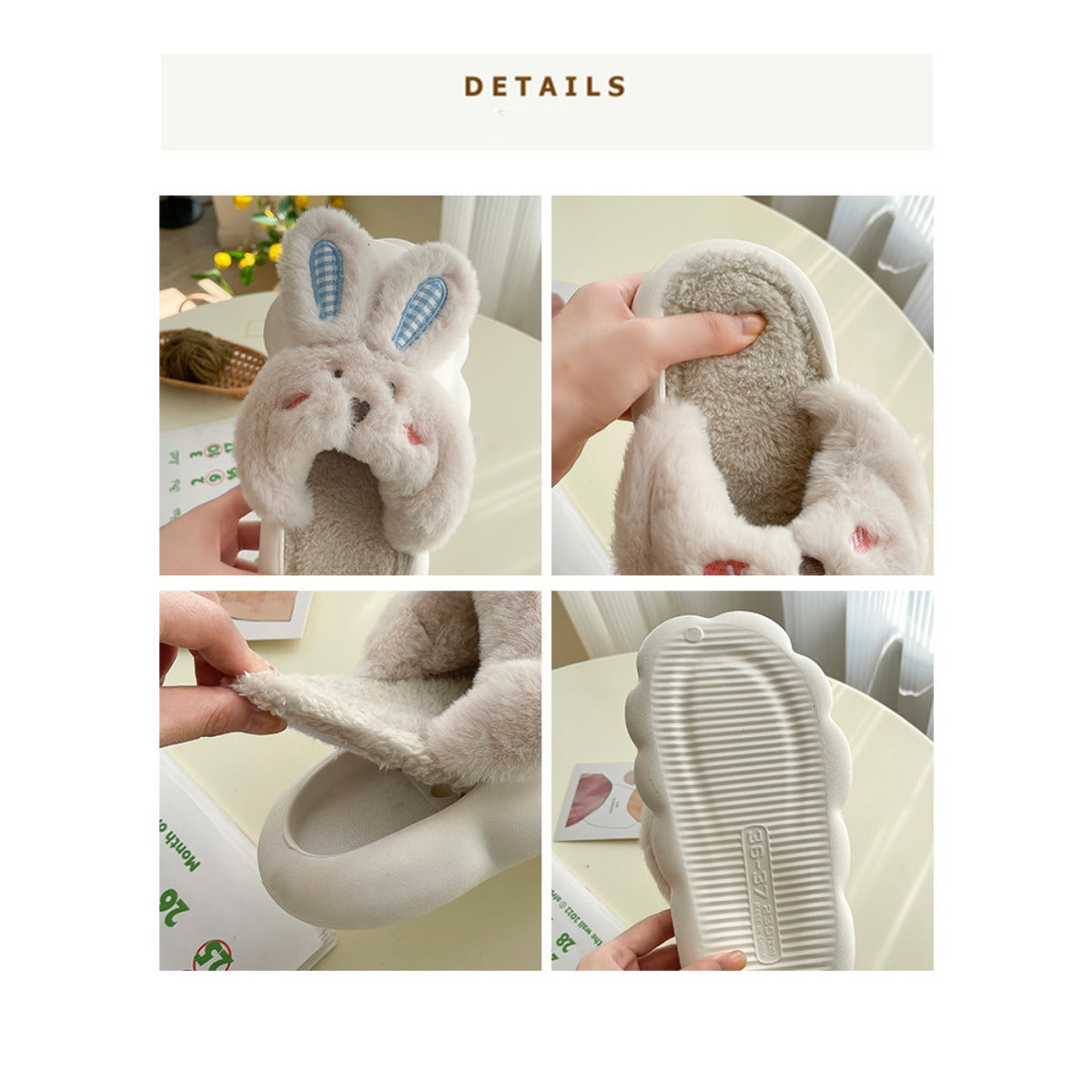 Removable Cotton Slippers For Women In Autumn and Winter Indoor And Outdoor Home Thick-soled Waterproof Warm Furry Slippers