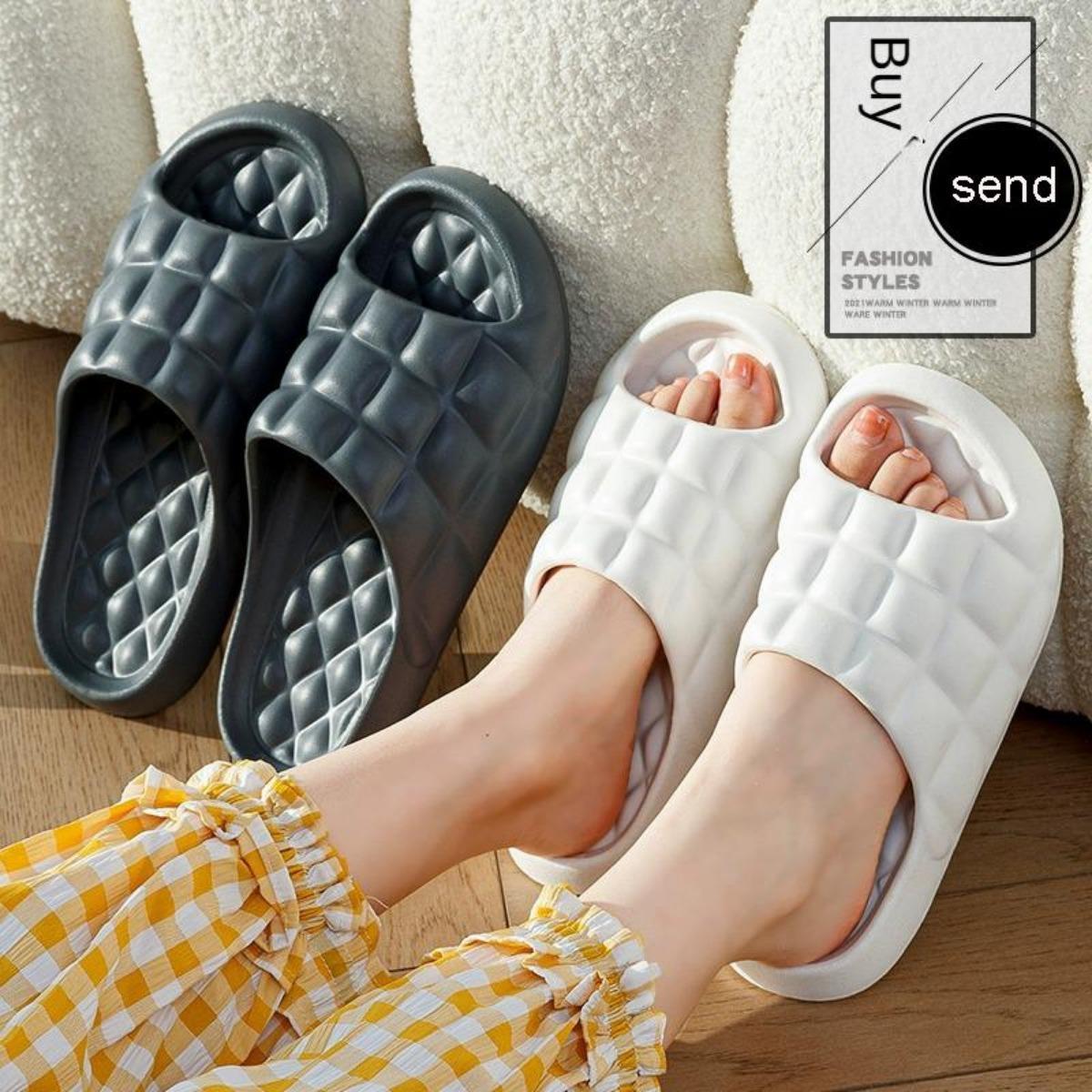 Buy One Get One Free Slippers for Women Summer Indoor Non-Slip Bath Mute Home Summer Household Bathroom Slippers for Men