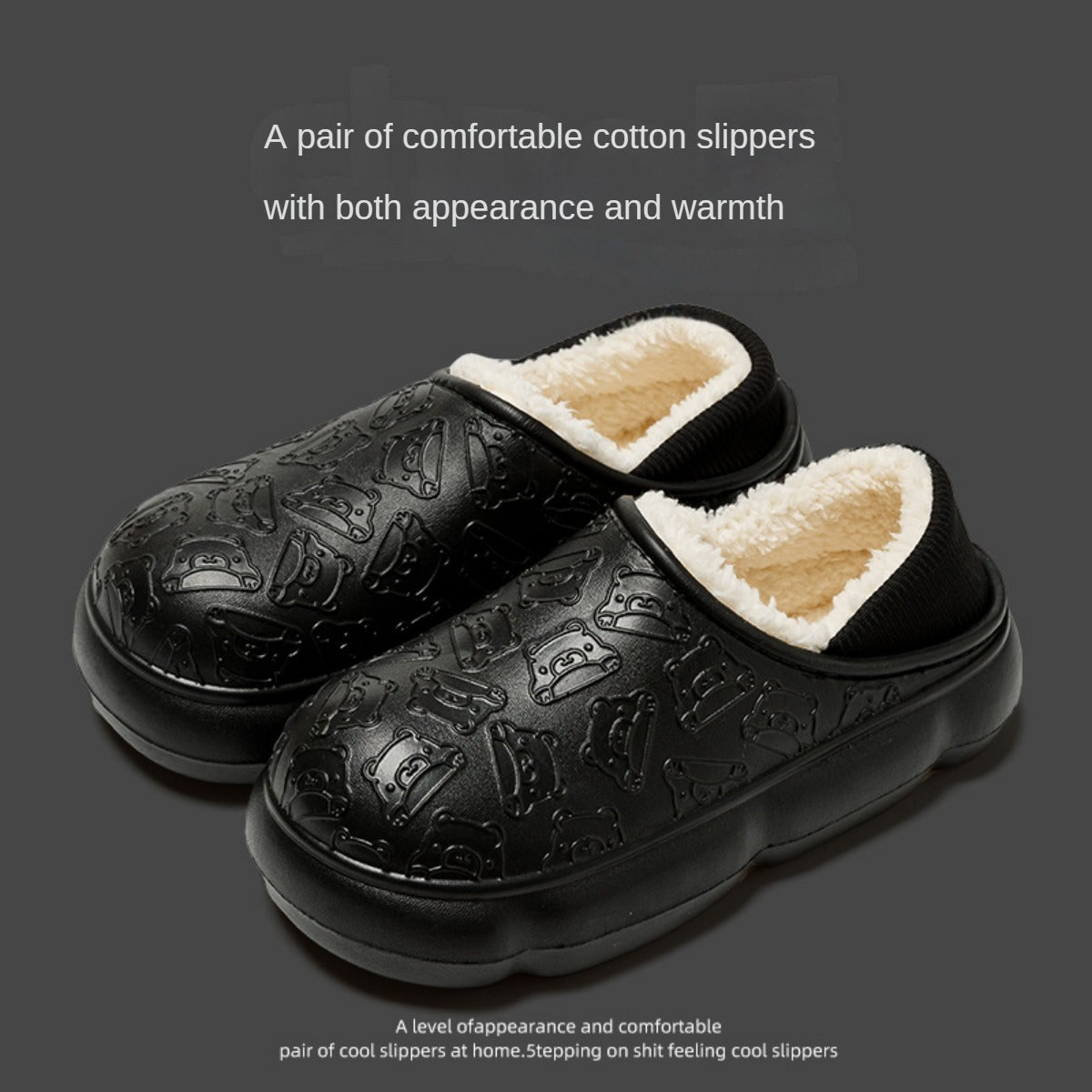 Waterproof Cotton Slippers Women's Winter Indoor Household Thick Bottom for Outdoors Couple Ankle Wrap Cotton Shoes