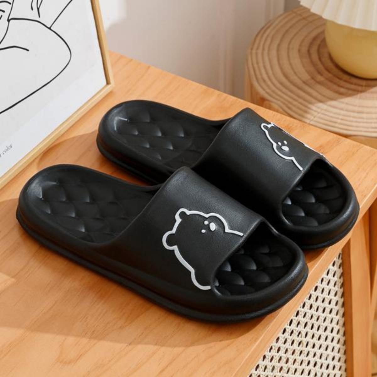 Women's Summer Cute Slip-on Slippers Cartoon Couple Interior Home Non-Slip Dormitory Platform Sandals for Men