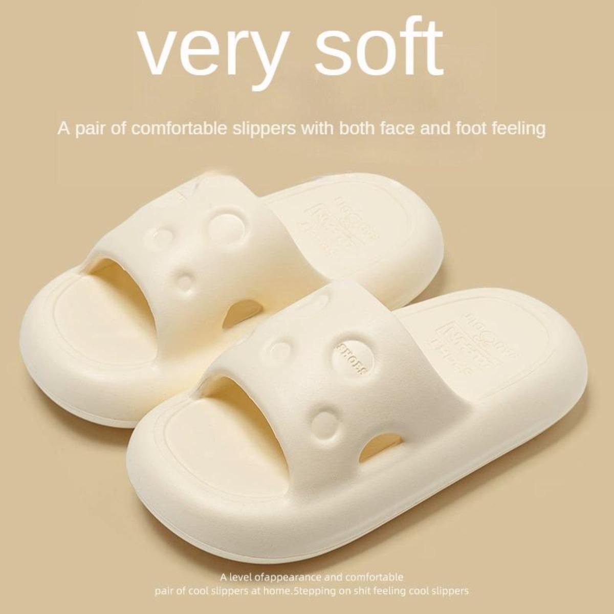 Women's Thick-Soled Sandals Summer Soft-Soled Indoor Silent Anti-Slip Household Simple Comfortable Slippers for Height Increasing Outdoor Wear