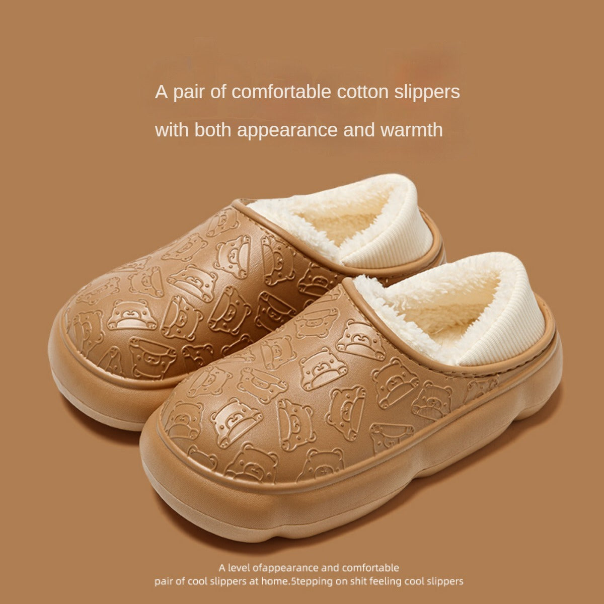 Waterproof Cotton Slippers Women's Winter Indoor Household Thick Bottom for Outdoors Couple Ankle Wrap Cotton Shoes