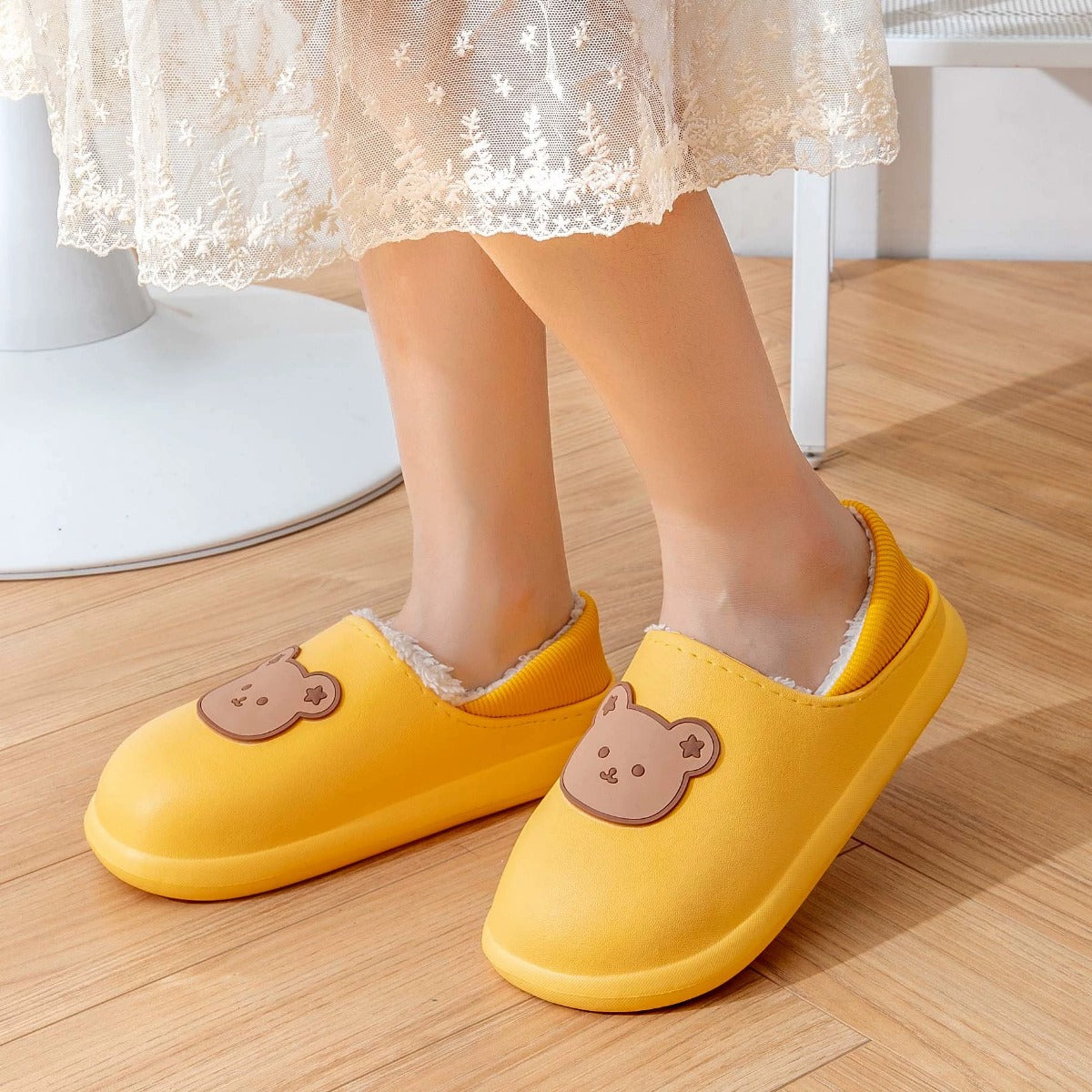 Cotton Slippers Women's Autumn and Winter Cute Waterproof Home Indoor Warm Platform Slippers Winter