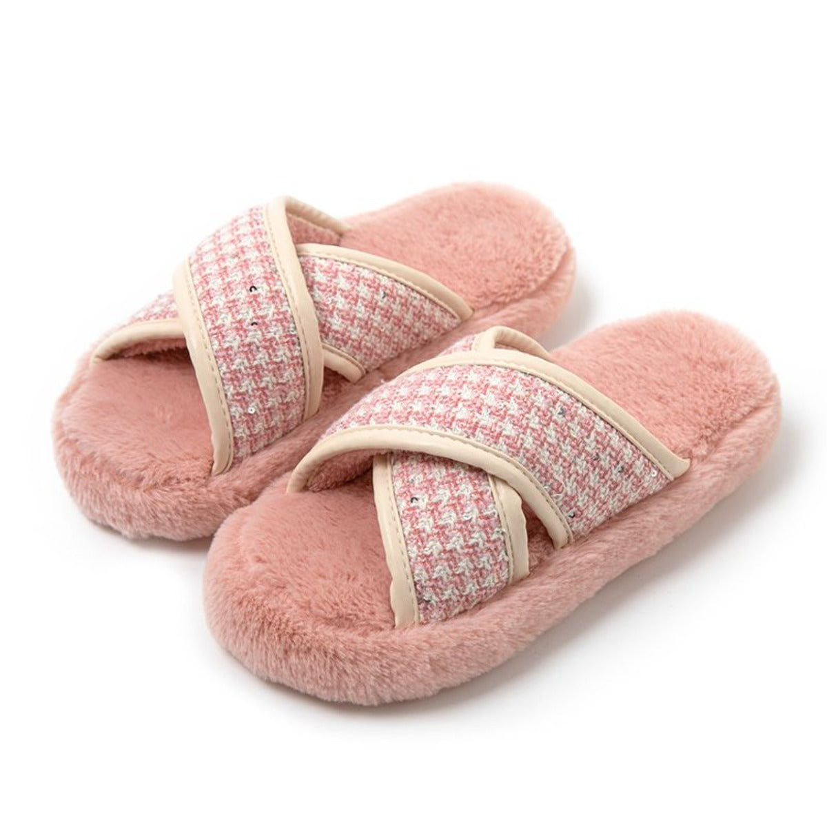 Thick Bottom Fluffy Slippers Women's Outer Wear 2023 New Autumn and Winter Fashion Plush Cotton Slippers Women