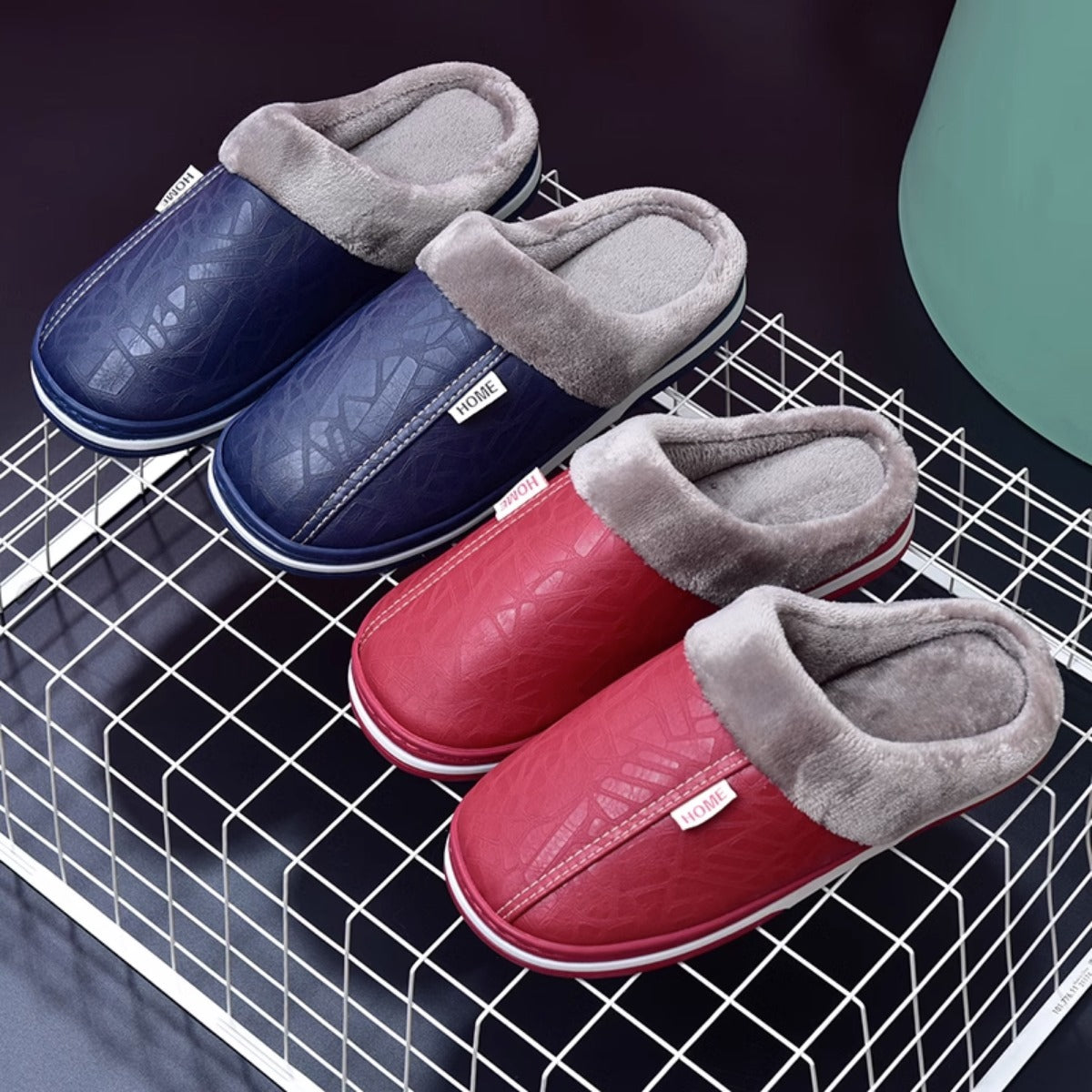 Middle-Aged and Elderly Thermal Cotton Slippers Men's Autumn and Winter Indoor Home Non-Slip Thick Bottom Home Plush Slippers for Women