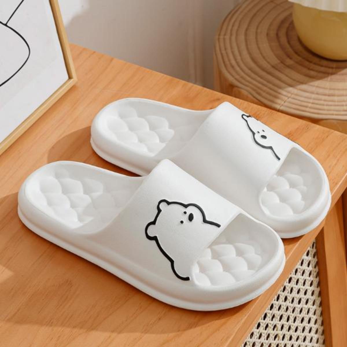 Women's Summer Cute Slip-on Slippers Cartoon Couple Interior Home Non-Slip Dormitory Platform Sandals for Men