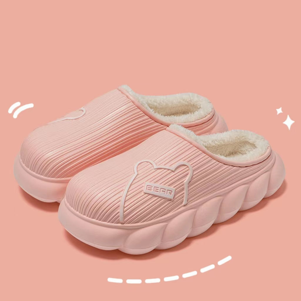 Autumn and Winter Women Waterproof Cotton Slippers Soft Indoor Home for Couples Warm Thick Soled Slippers for Women