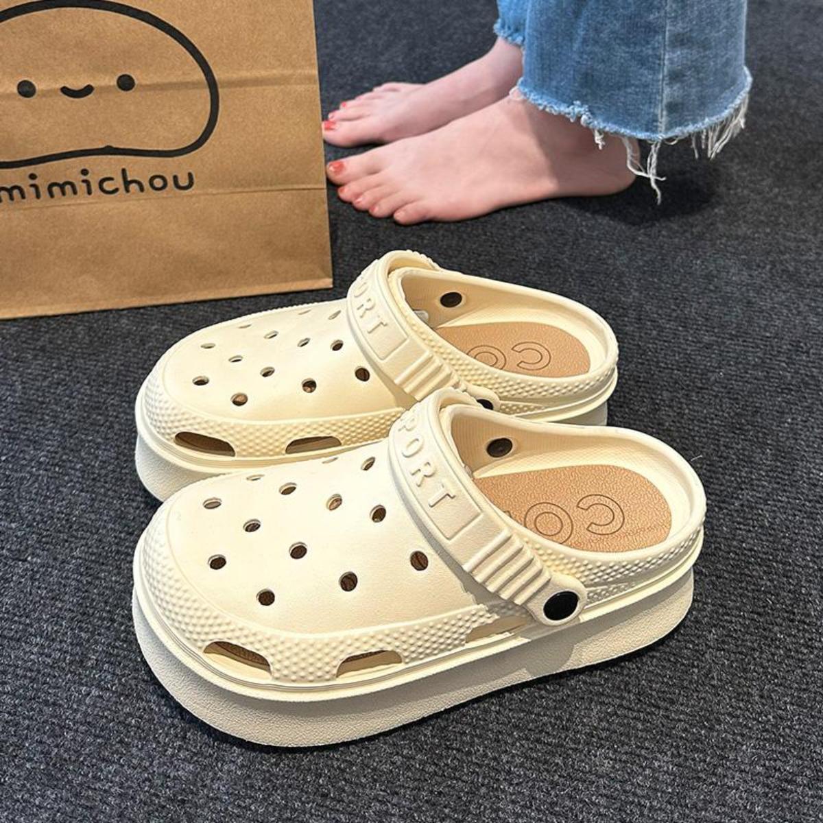 Summer Shoes Women Outdoor Slippers Height Increasing Removable Insole Beach Non-Slip Sandals for Women