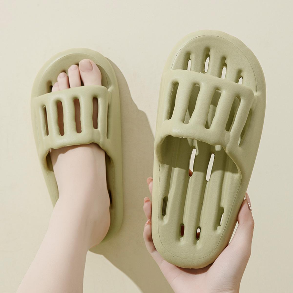 Summer Women Soft Bath Slippers Ladies Non Slip Leaky Home Soft Sole Eva Couple Slippers Men