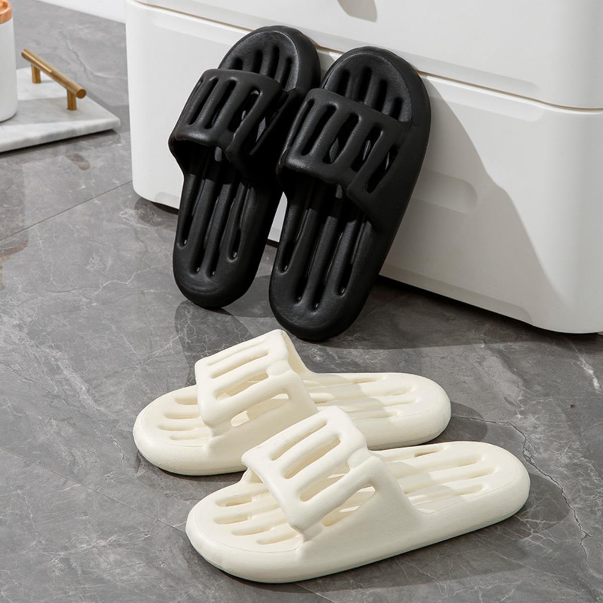 Summer Women Soft Bath Slippers Ladies Non Slip Leaky Home Soft Sole Eva Couple Slippers Men