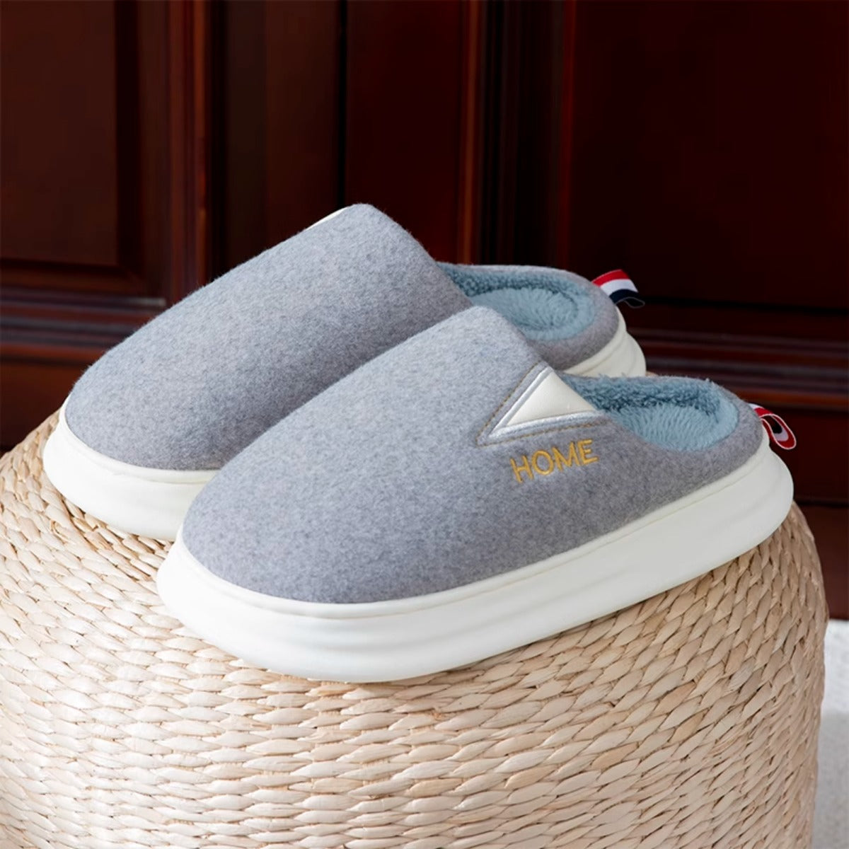 Cotton Slippers Men's Autumn and Winter Indoor Thickening Bottom Home Warm Non-Slip Soft Bottom Couples Cotton Shoes Women