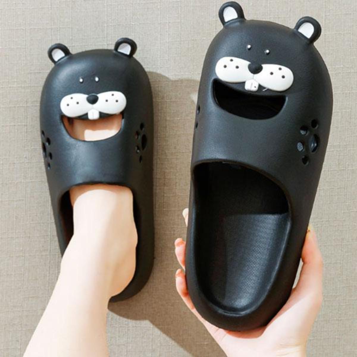 Home Slippers Female Summer New Indoor Non-Slip Silent Bath Cute Head Cover Couple Summer Outerwear Slippers Men