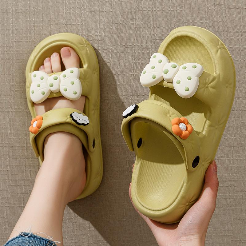 Two-Way Slip-on Slippers Women's Summer Outdoor Thick-Soled Outdoor Heel Indoor Home All-Match Beach Women's Sandals