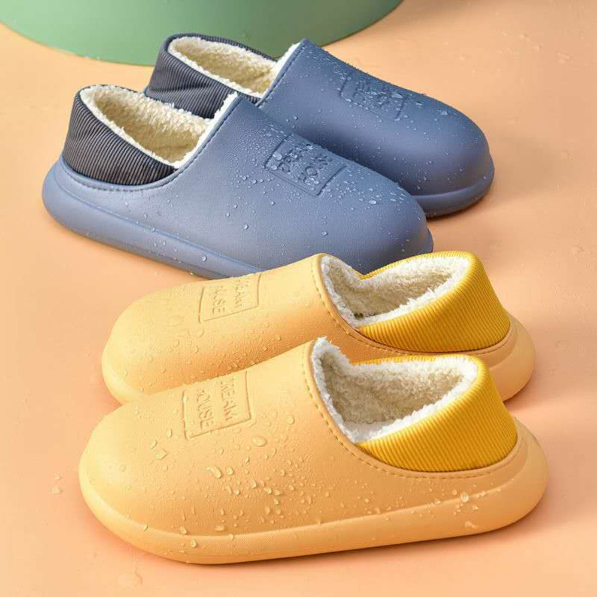 Women's Waterproof Autumn Winter Thick-soled Cotton Slippers EVA Plush Warm Cotton Shoes