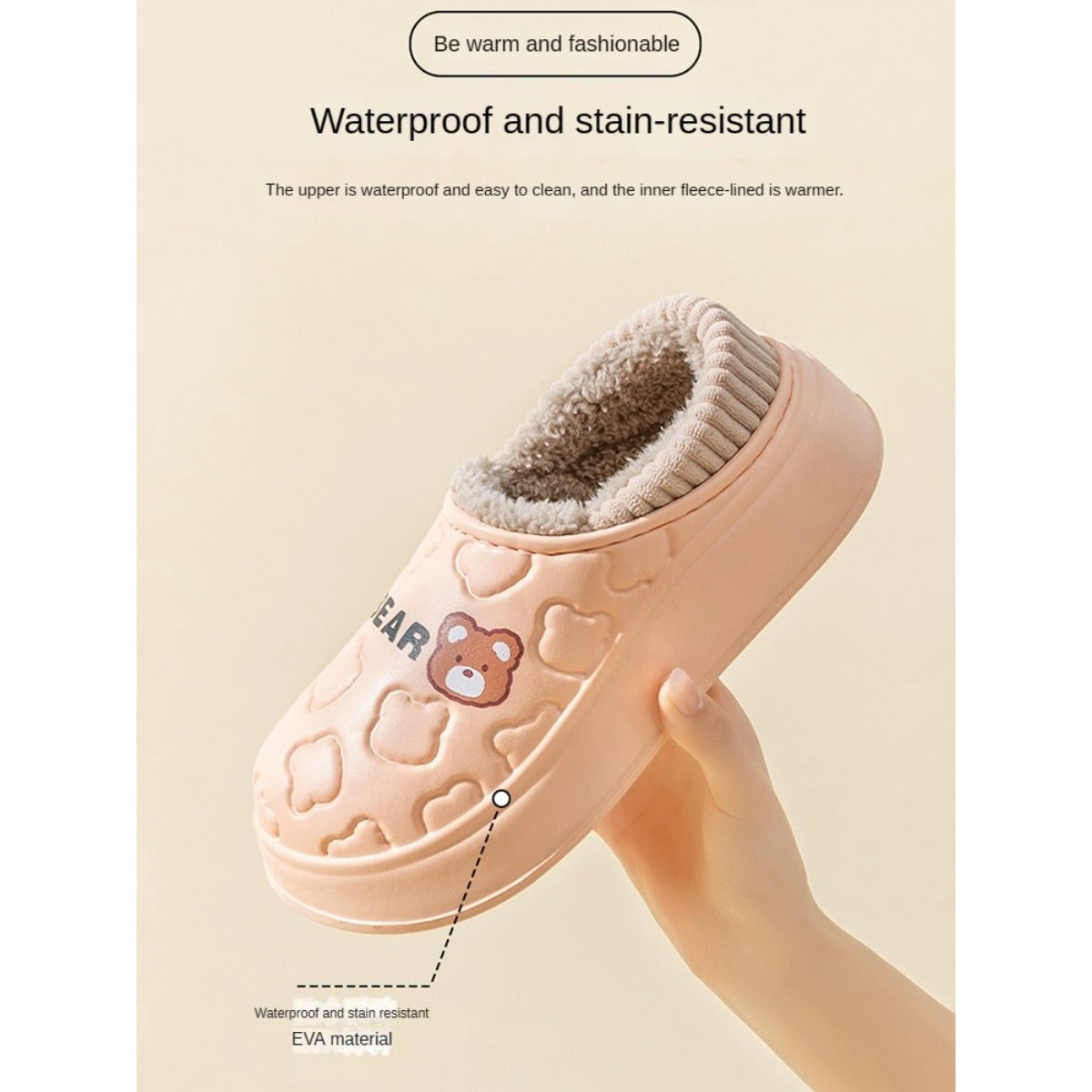 Waterproof Cotton Slippers Women's Winter Bag Heel Warm Home Indoor Shoes with Pile Platform Cotton Shoes Outside