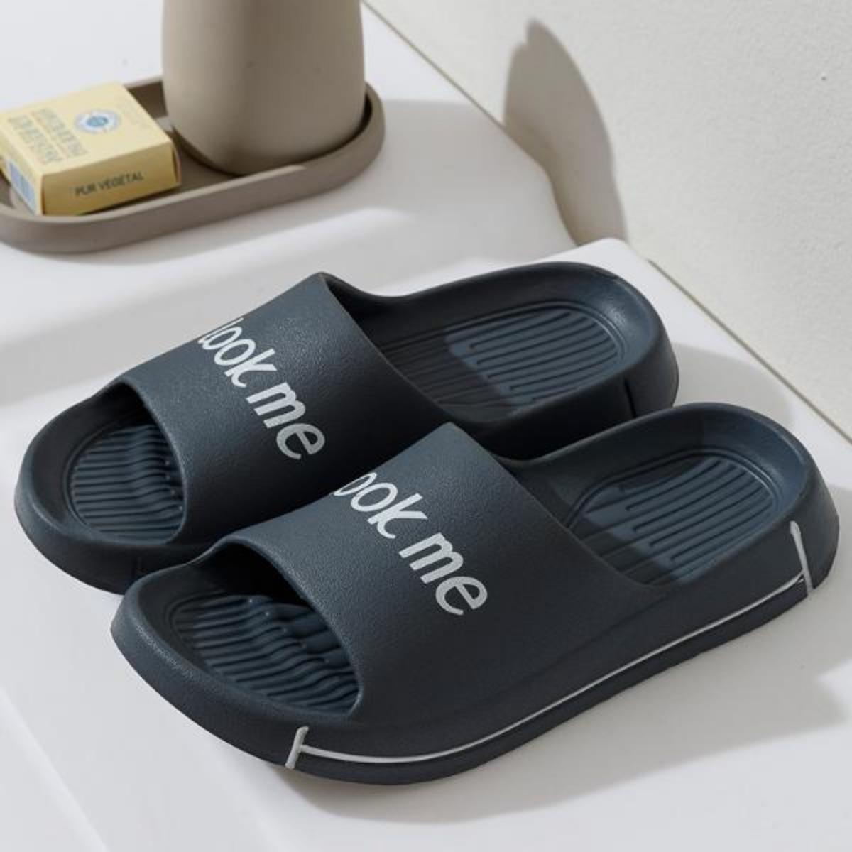 Slip-on Slippers for Women Summer Outdoor Non-Slip Bathroom Bath Eva Platform plus Interior Home Slippers for Men