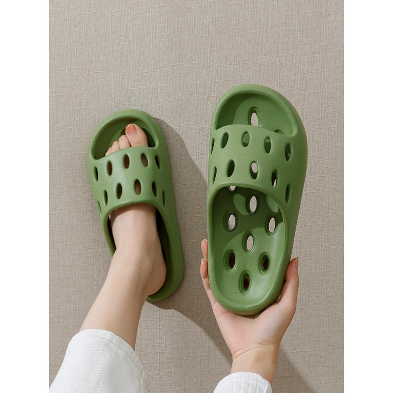 Bathroom Slippers for Women Summer Home Bath Leaking Quick-Drying Hollow Non-Slip Couple Indoor Home Slippers for Men