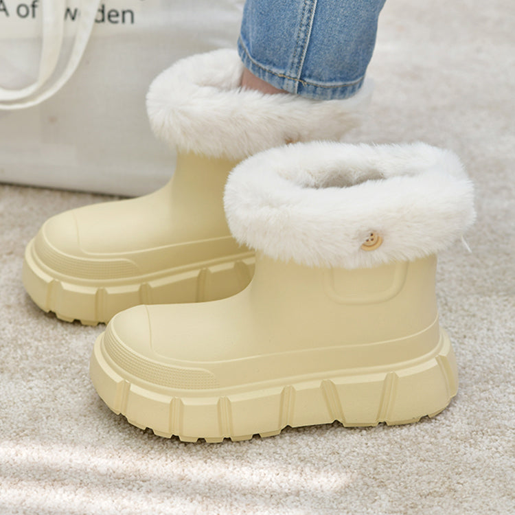 Waterproof Snow Cotton Shoes Women's Platform Martin Boots Removable Pile Cotton Shoes