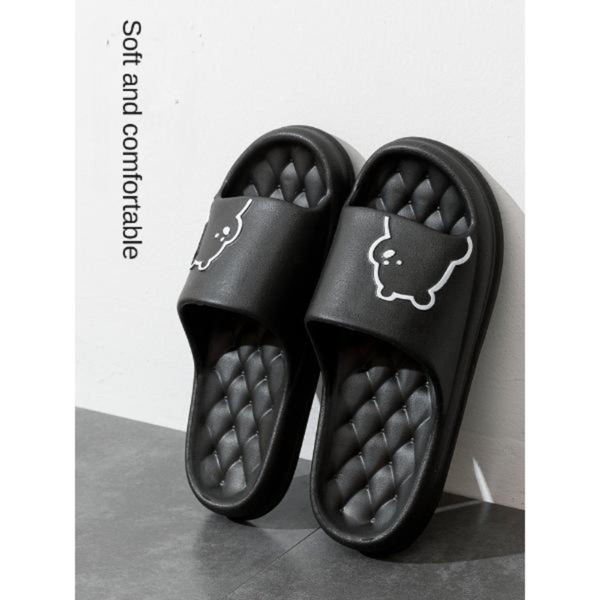 Women's Summer Cute Slip-on Slippers Cartoon Couple Interior Home Non-Slip Dormitory Platform Sandals for Men