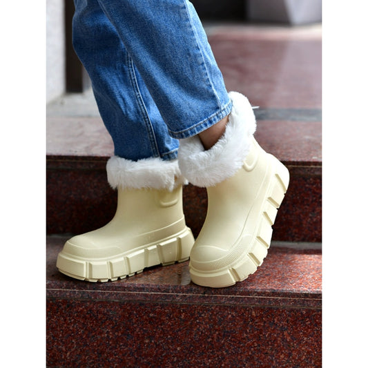 Waterproof Snow Cotton Shoes Women's Platform Martin Boots Removable Pile Cotton Shoes