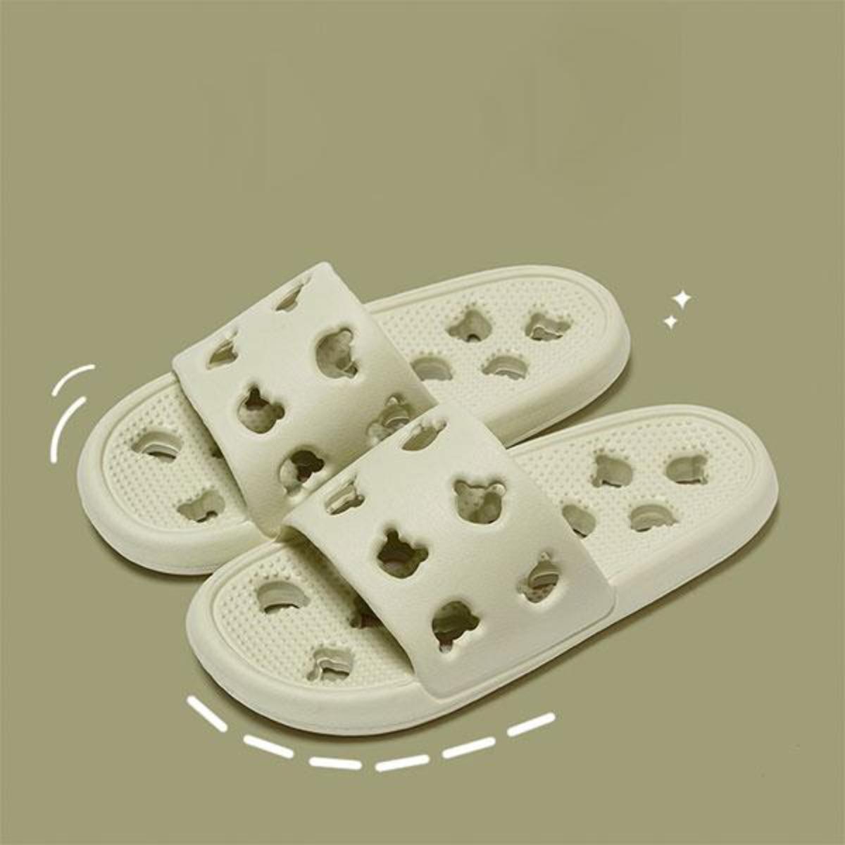 Bathroom Slippers for Women Summer Home Bathroom Bath Non-Slip Leaking Quick-Drying Couple Slippers for Men