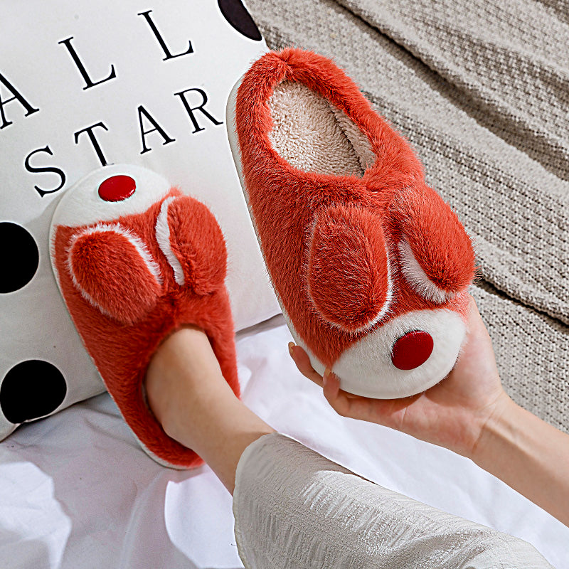 Cotton Slippers Women's Winter Indoor Home Couple 2022 New Warm Cute Velvet Slippers Men's Autumn Winter