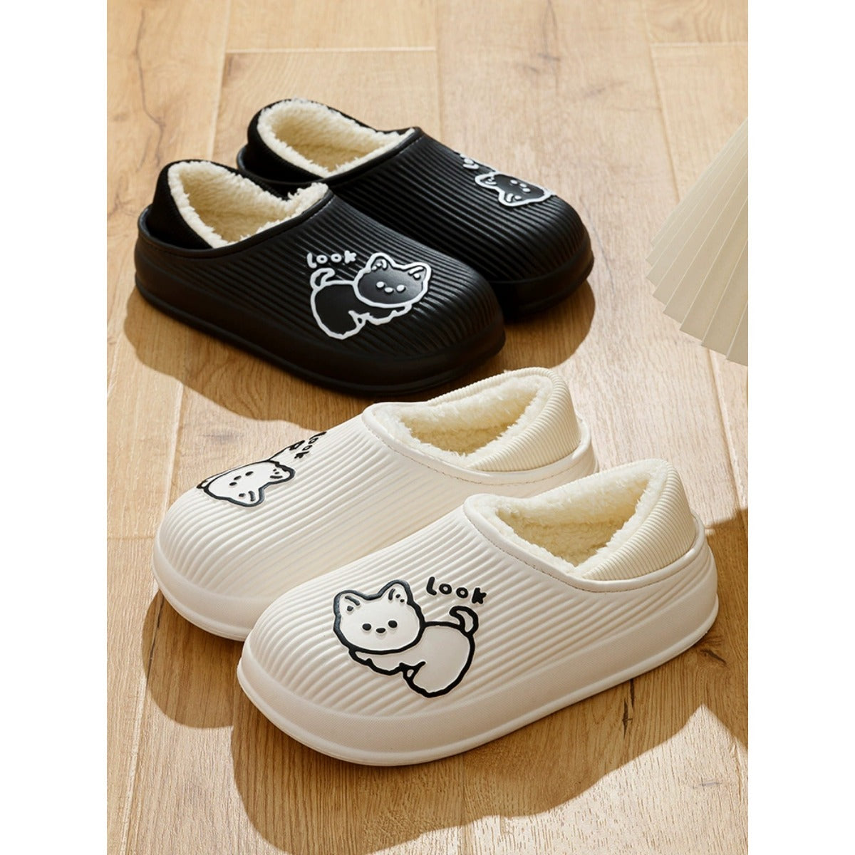 Cartoon Waterproof Cotton Slippers Outdoors At Home In Winter