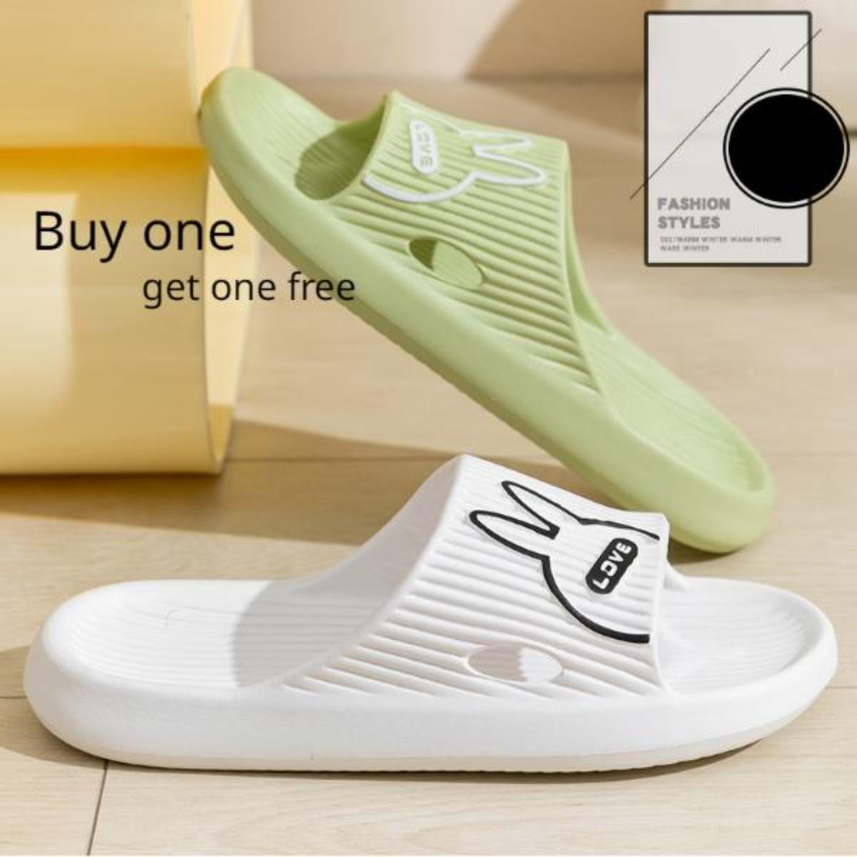 Buy One Get One Free Outdoor Slippers for Women Summer Indoor Household Bathroom Non-Slip Platform Eva Couple Slippers for Men