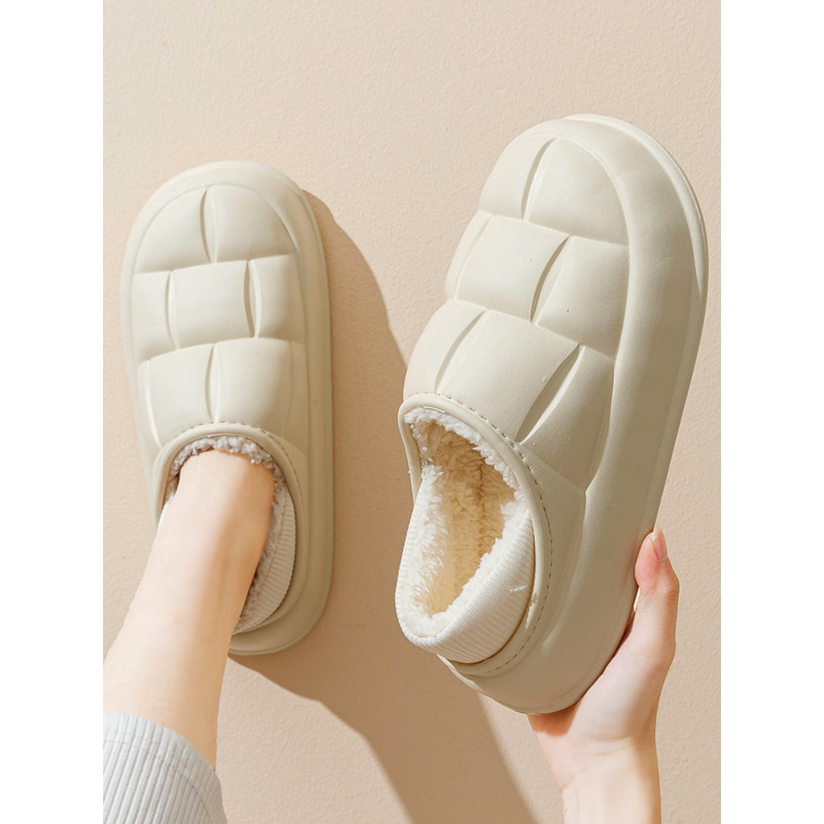 Waterproof Cotton Slippers Women's Winter Bag and Indoor Home Warmth Winter Wear Cotton Shoes