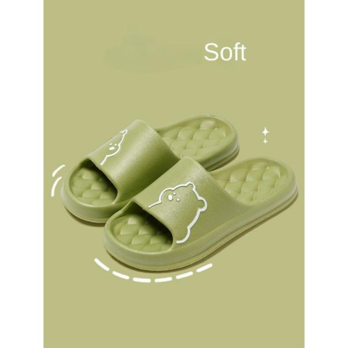 Women's Summer Cute Slip-on Slippers Cartoon Couple Interior Home Non-Slip Dormitory Platform Sandals for Men