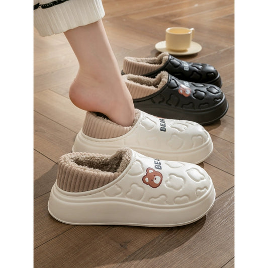 Free Shipping Waterproof Cotton Slippers Women's Autumn Winter Indoor Home 2023 New Warm Plus Fluffy Cotton Shoes Men