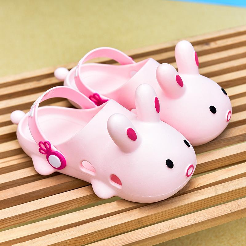 Summer Children's Slippers Boys and Girls Children's Non-Slip Cartoon Anti-Collision Cute Rabbit Hole Shoes Sandals