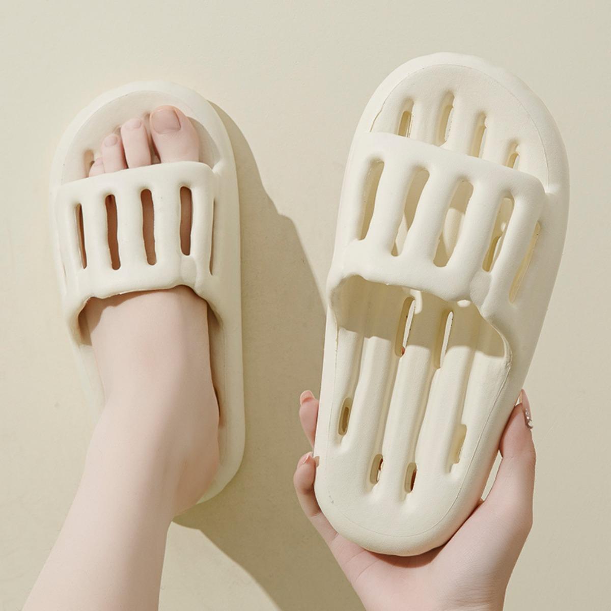 Summer Women Soft Bath Slippers Ladies Non Slip Leaky Home Soft Sole Eva Couple Slippers Men