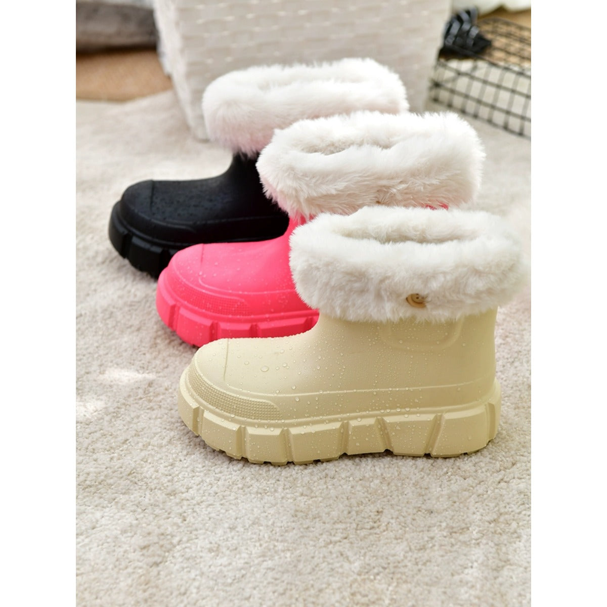 Waterproof Snow Cotton Shoes Women's Platform Martin Boots Removable Pile Cotton Shoes