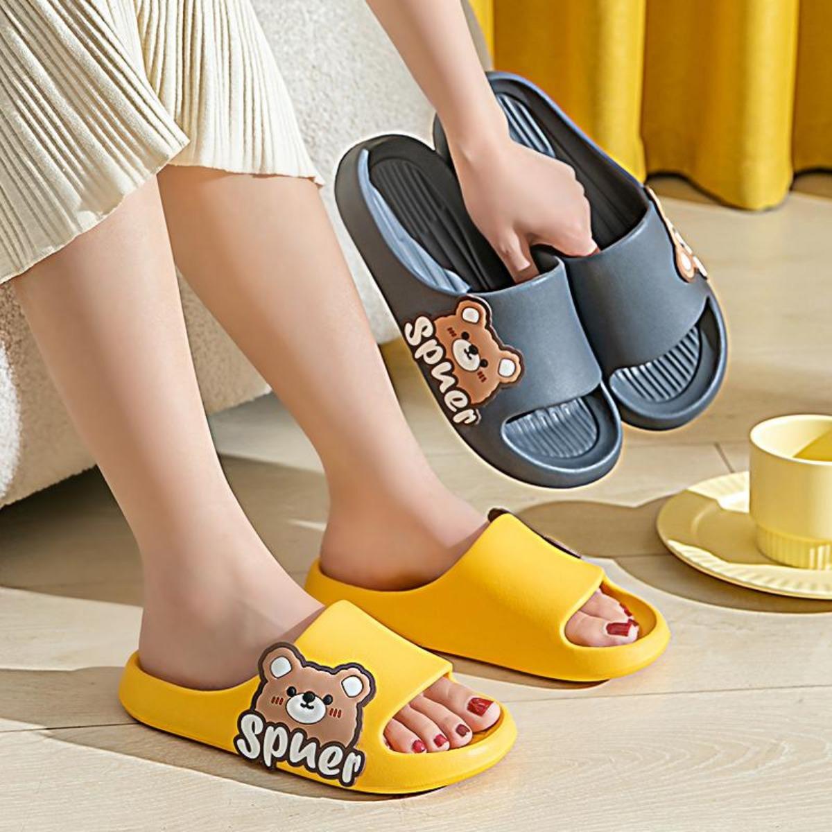 Buy 1 Get 1 Free Slippers Women's Summer Indoor Household Bath Couple's Anti-Slip Slippers Men's Outerwear