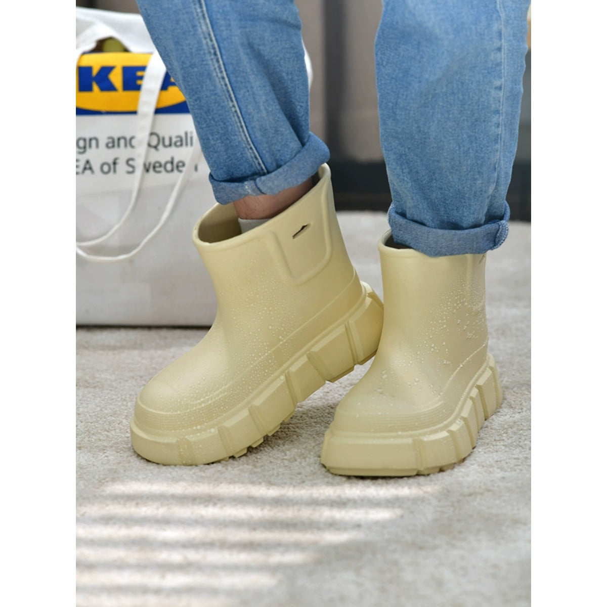 Waterproof Snow Cotton Shoes Women's Platform Martin Boots Removable Pile Cotton Shoes