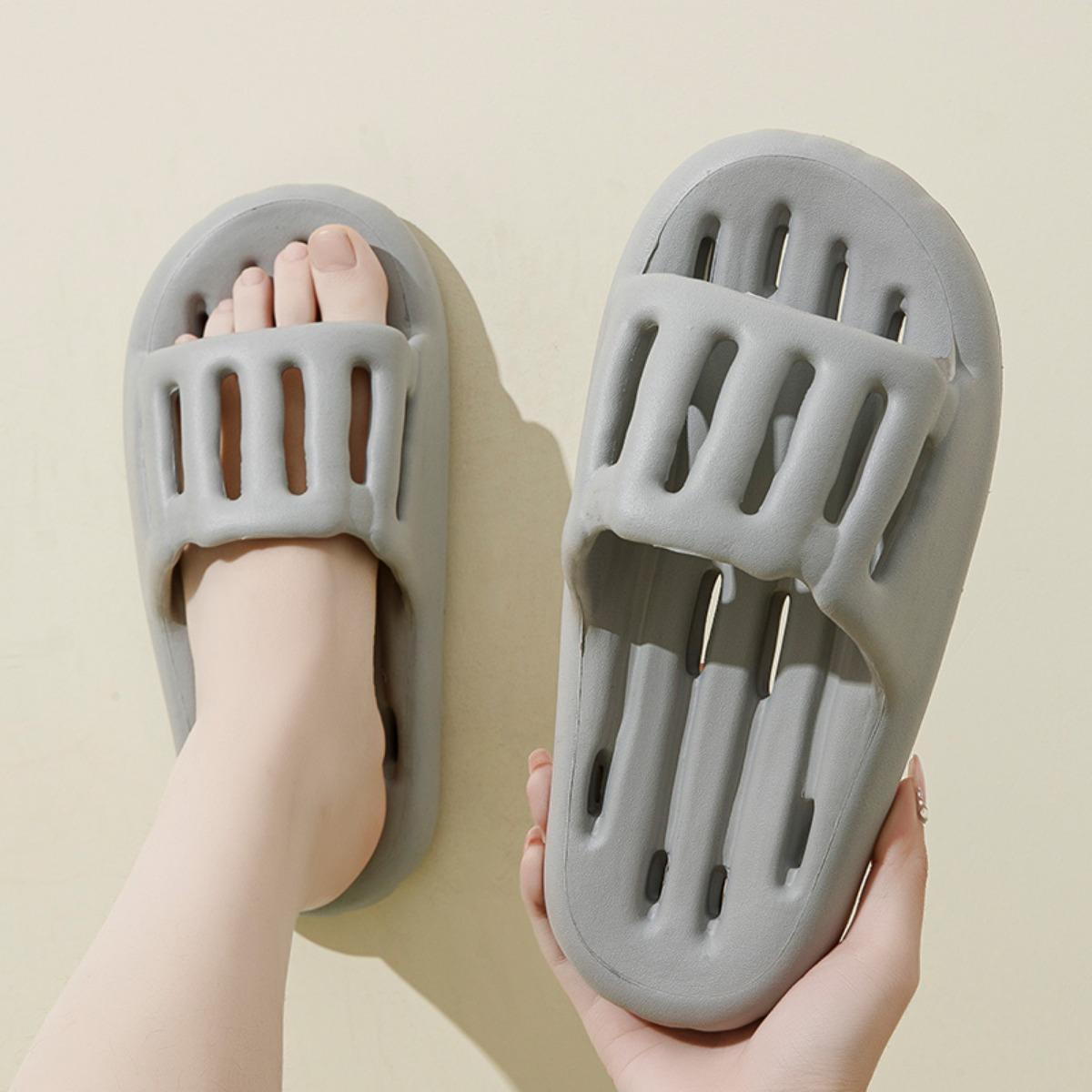 Summer Women Soft Bath Slippers Ladies Non Slip Leaky Home Soft Sole Eva Couple Slippers Men