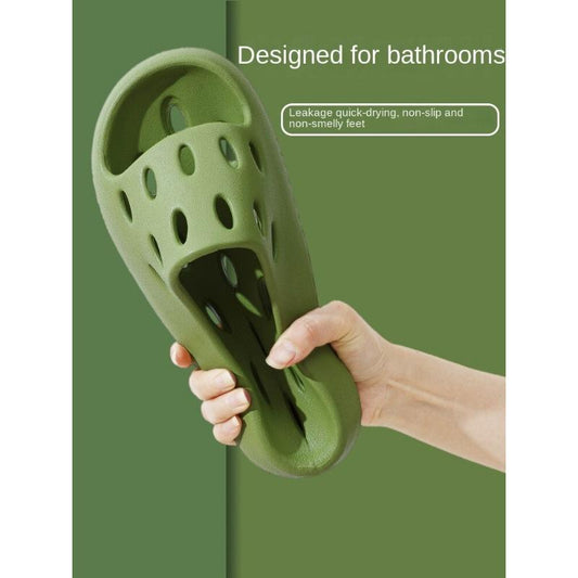 Bathroom Slippers for Women Summer Home Bath Leaking Quick-Drying Hollow Non-Slip Couple Indoor Home Slippers for Men