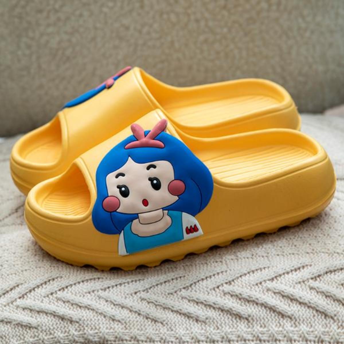 Platform Slippers Female Summer Outerwear Cute Indoor Home Bath Non-Slip Mute Cartoon Couples Sandals Men